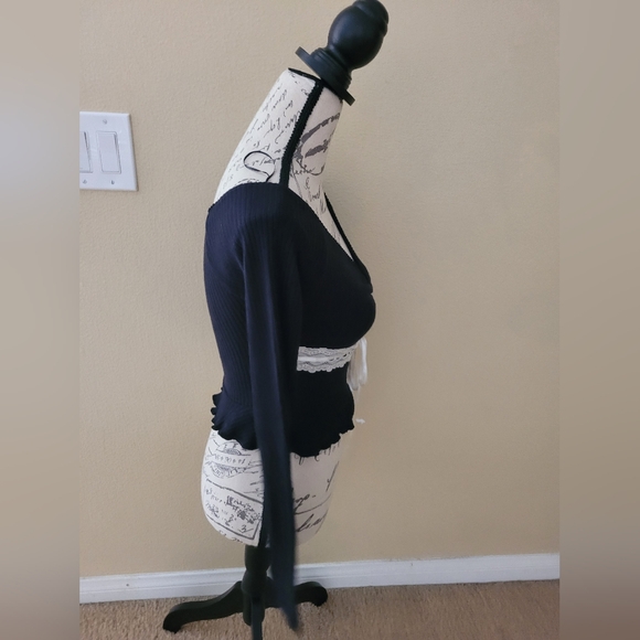 NWT KIMCHI BLUE RIBBED CROPPED LONG SLEEVE - Picture 3 of 4